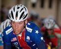 (Click for larger image) American Elliot Gaunt,  out of the saddle in the criterium.