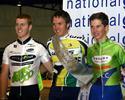 (Click for larger image) The podium Launceston Wheelrace final  - (L to R) Anthony Rix (Vic, 2nd), Travis Meyer (WA, 1st) and Justin Tomlinson (NSW, 3rd).