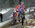 (Click for larger image) Barry Wicks (Kona) leads Jesse Anthony (Clif Bar) into the snow double set