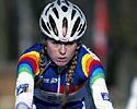 (Click for larger image) Daphny van den Brand (ZZPR.nl) looking good in her world cup leader's colours
