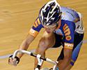 (Click for larger image) Richard England in a blur of motion in the aces scratch race