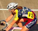 (Click for larger image) Chloe Macpherson  waits to make her move in the keirin .