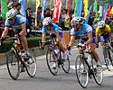 (Click for larger image) Anthony Osbrough (left) and David Treacy (right) City of Perth team, leading a breakaway Stage 6, Shenzhen.