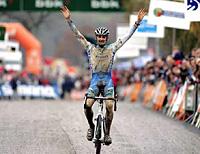 (Click for larger image) Bart Wellens (Fidea) was very happy to take his first world cup win this season