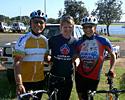 (Click for larger image) Lorian Graham (centre) with riders from the Port Macquarie community ride