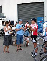 (Click for larger image) Port Macquarie CC making a presentation to the Amy Gillett Foundation