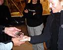 (Click for larger image) Leah Vandevelde holding the bird spider