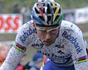(Click for larger image) Sven Nys (Rabobank) suffered an unaccustomed defeat by team-mate Richard Groenendaal - or was it just someone else's turn?