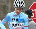 (Click for larger image) Local rider Melanie Swartz (Squadra Coppi) managed fourth in Reston Virginia's Capital Cross UCI race.