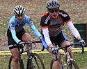 (Click for larger image) Fort-GPOA racing's Betsy Schauer leads Squadra Coppi's Melanie Swartz in the hunt for Georgia Gould.