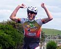 (Click for larger image) Michael Smith jubilant at winning the Mens B Grade Event