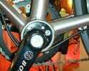 (Click for larger image) Trek Soho's eccentric bottom bracket provides chain tension adjustment on a bike with vertical dropouts.