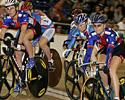 (Click for larger image) USA riders Tina Pic and Lauren Franges lead the pack in the point�s race
