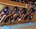 (Click for larger image) New Zealand takes fourth in the Team Pursuit Final agains Spain