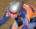 (Click for larger image) Yvonne Hijgenaar (NED)  out of the saddle on her first half lap