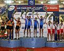 (Click for larger image) The Netherlands, Russia and Spain  - Mens Team Pursuit Podium