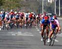 (Click for larger image) The pink jersey and HK National team rider bridge to the breakaway 