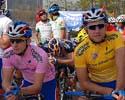 (Click for larger image) U23 and GC jerseys waiting at the start of Stage 3 