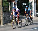 (Click for larger image) Konstantin Ponomarev (Rus) of Omnibike Dynamo Moscow  attacked on lap number 3, followed by Sea Keong Loh (Mas) of Marco Polo Cycling Team.