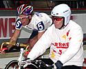 (Click for larger image) Keisse and Stam in the Derny race
