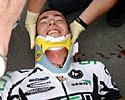 (Click for larger image) In a neck brace  after the big fall in Beauce.