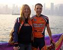 (Click for larger image) David Sommerville (right) poses with Champion System massage therapist Helena.