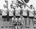(Click for larger image) Bound for Berlin  - John Sinibaldi (far right) with other members of the 1936 Olympic team. 