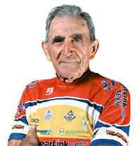 (Click for larger image) John Sinibaldi in 2004  - at 90, Sinibaldi was still riding and racing.
