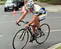 (Click for larger image) Russell Newnham testing his legs in B Grade