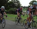 (Click for larger image) Troy Glennan (r) keeps the A grade train moving while Matt Fleming (l) and Jeff Jones scramble for his wheel