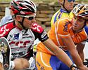 (Click for larger image) Luke Roberts (CSC) and Matt Hayman (Rabobank) have a chat