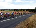 (Click for larger image) The Peloton makes its way through the Adelaide hills