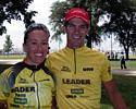 (Click for larger image) The golden couple show off their leaders' jerseys