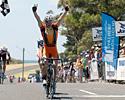 (Click for larger image) Evan Oliphant from Scotland takes out the men's support race on day two of the Jayco Bay Classic Cycling Series