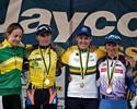 (Click for larger image) The women's podium (l-r): Jo Kiesanowski, Katie Mactier, Alexis Rhodes and Oenone Wood