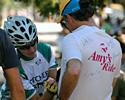 (Click for larger image) Sara Carrigan signs a jersey that commemorates the 'Amy's Ride' that the public were able to participate in on day four
