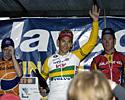 (Click for larger image) The podium (L to R): William Walker (Jayco/VIS, 2nd), Robbie McEwen (Vovlo Team T5, 1st) and Chris Jongewaard (McKnight's Retravision/Fisher Paykel, 3rd)