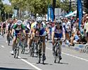 (Click for larger image) Kate Bates (Pitcher Partners) wins the final criterium in the women's series at the Docklands