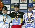 (Click for larger image) The Under 23 podium (l-r): Kevin Pauwels, Niels Albert and Dieter Vantourenhout
