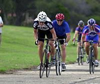 (Click for larger image) Aaron Richardson wins the sprint and takes a clear lead in the series