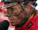 (Click for larger image) Malte Urban - who finished 2nd - is interviewed about the German cyclo-cross championships