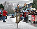 (Click for larger image) Jonathan Page crossing the line on only one wheel...