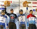 (Click for larger image) Podium (L to R): Vladimr Kyzivt (3rd), Jonathan Page (winner), Ondrej Lukes (2nd), and the best rider from Luxembourg.