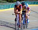 (Click for larger image) The Victor Broncos men's team pursuit on their way to bronze