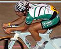 (Click for larger image) Joel Lewis in the bronze medal ride off Under 19 men's pursuit