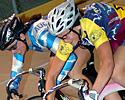 (Click for larger image) Electrifyinig racing as Chloe Macpherson and Liz Williams clash in the women's sprint final