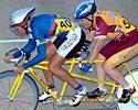 (Click for larger image) Julie Barnett and Danielle Pollock in action on the tandem