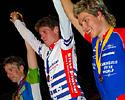 (Click for larger image) Under 19 men's points race podium (l-r): Byron Davis, Hayden Josefski and Josh Edwards