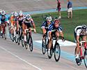 (Click for larger image) The field on their last stretch  down the back straight led by Cameron Jennings in the first wheelrace heat.