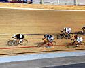 (Click for larger image) Peter Johnstone wins the first of his three, the M17 scratch race